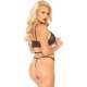 CONJUNTO LACE BRALETTE CON TANGA DE TIRAS NEGRO