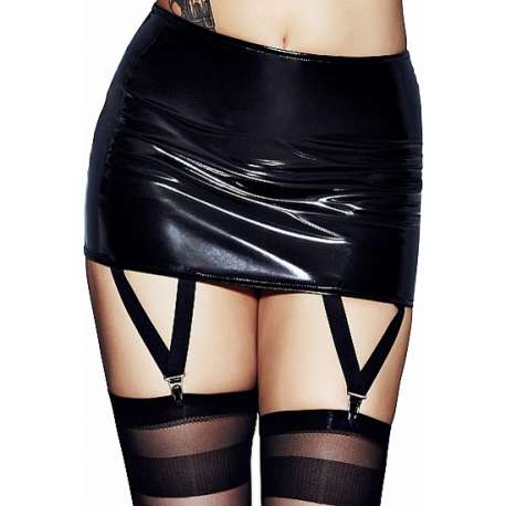 REVOLVER MINI FALDA CON LIGUEROS NEGRO