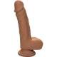 PENE DE SILICONA DE DOBLE DENSIDAD DE 1775CM MARRoN